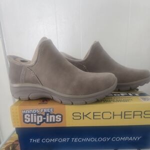 Skechers Taupe Slip-On Comfort Shoes